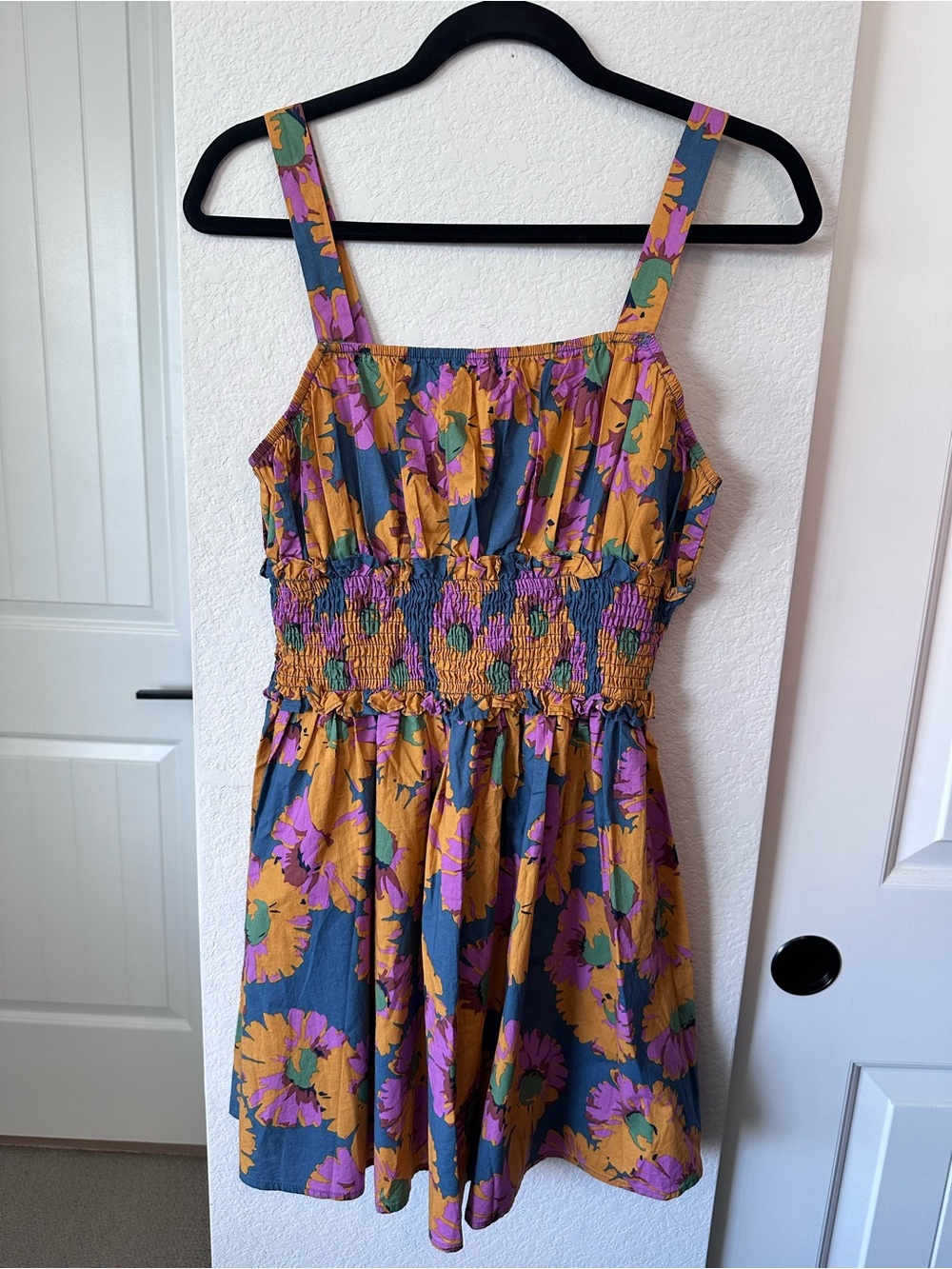 Anthropologie Her Entire Name Says Grace Floral Smocked Midi Dress M